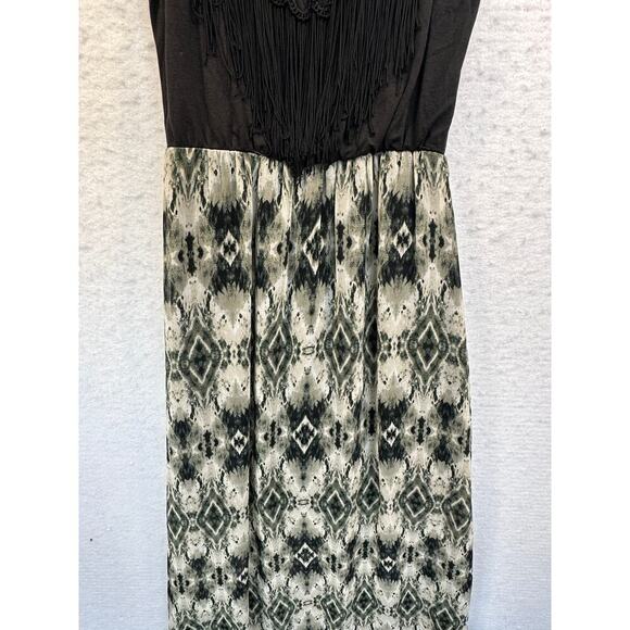 VINTAGE Y2K Studio Y SPARKLE Sheer STRETCHY MAXI Dress SILVER BLACK - Picture 3 of 13